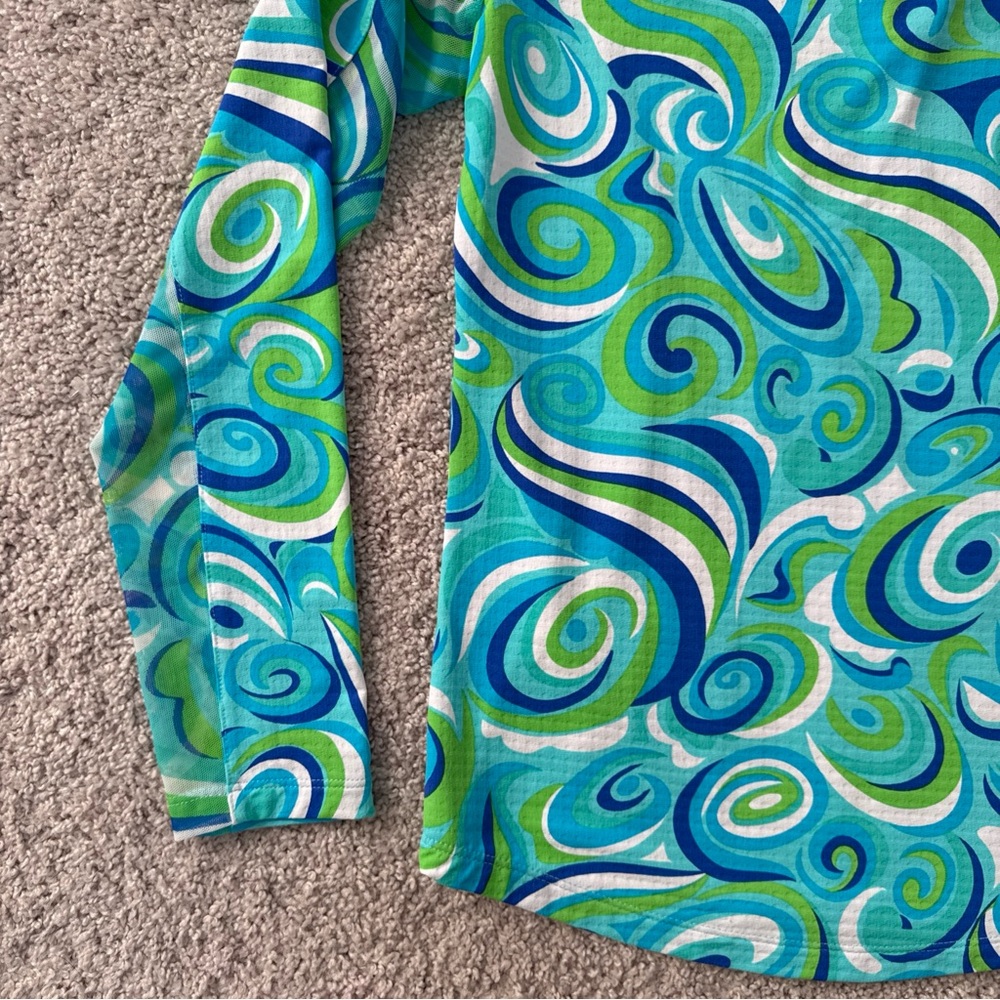 IBKUL UPF 50+ Protection Longsleeve Half Zip Top XS Beach Vacation Workout - Picture 12 of 14